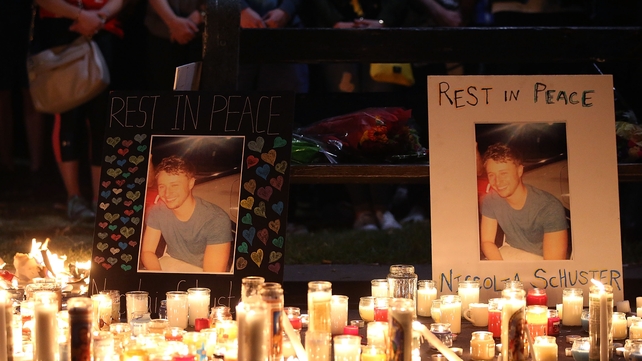 Hundreds of candles were lit to remember the dead