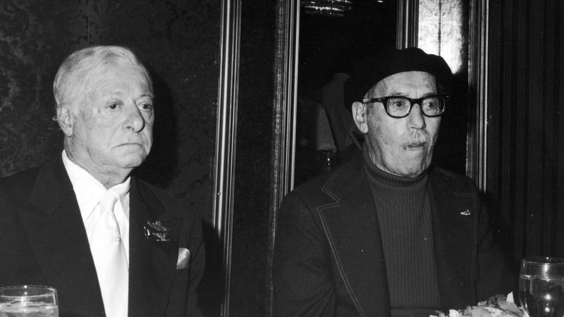 Groucho Marx (right), with fellow American George Jessel, in 1975, two years before his death