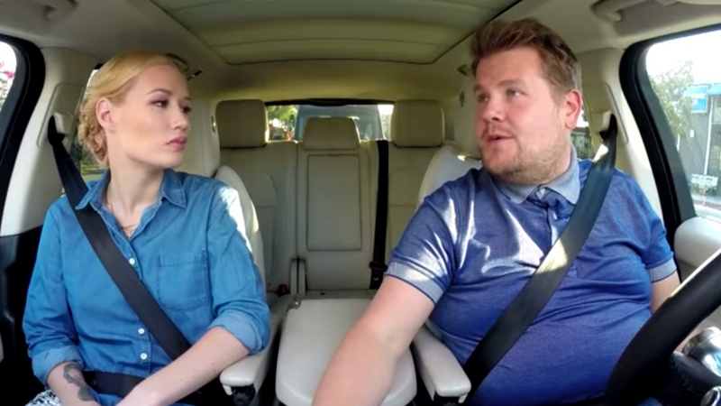 Iggy Azalea and James Corden