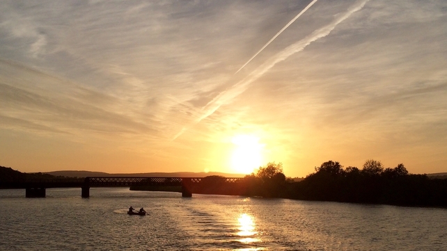 Sunset on the river Nore yesterday (pic: Ed Sweeney)