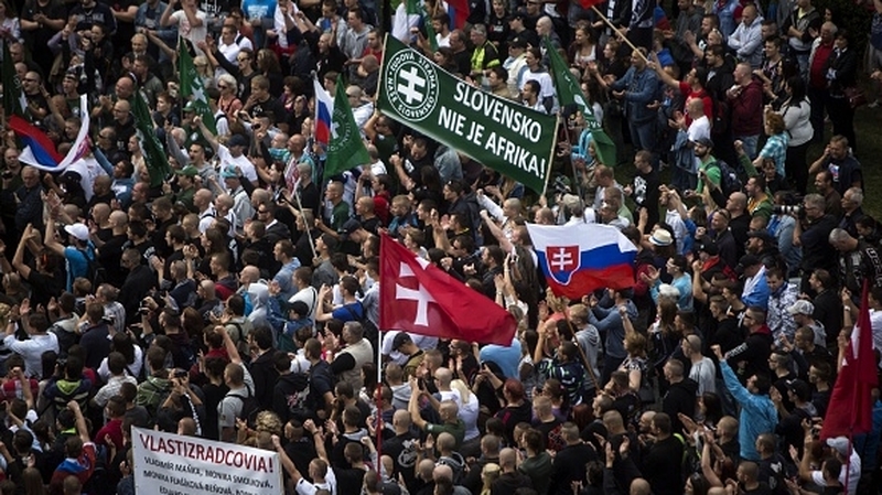 The rally was organised by an anti-Islam group called "Stop the Islamisation of Europe"