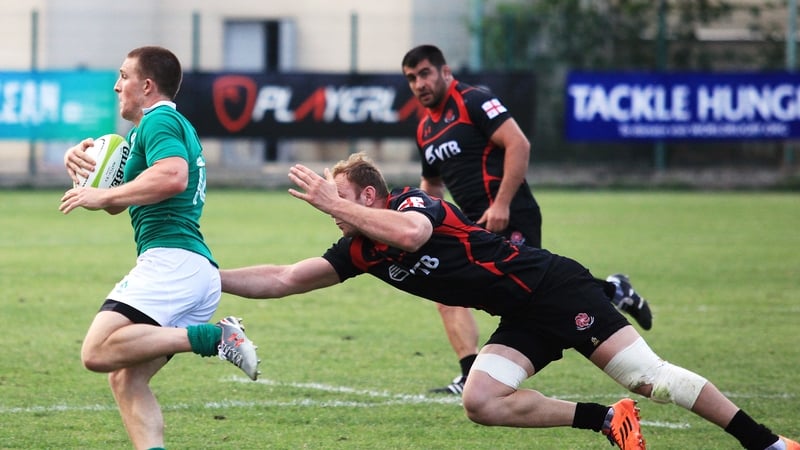 Andrew Conway makes a break during the game in Tbilisi