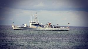 LÉ Ciara off the coast of Skerries, Co Dublin (Pic: Bernard Gillespie)