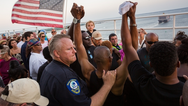 Many law enforcement officials took part, to protest against hate crimes