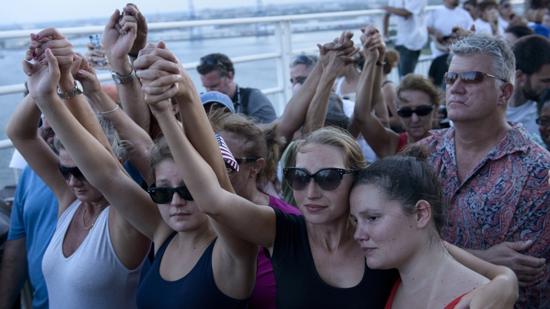 It was organised on social media by locals and the Mount Pleasant police department