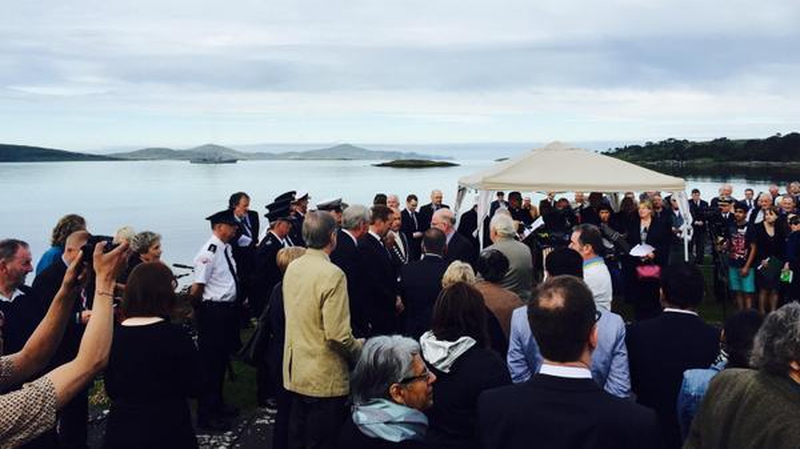 Relatives of those who lost their lives in the attack gather in a memorial garden at Ahakista, where services are held every year