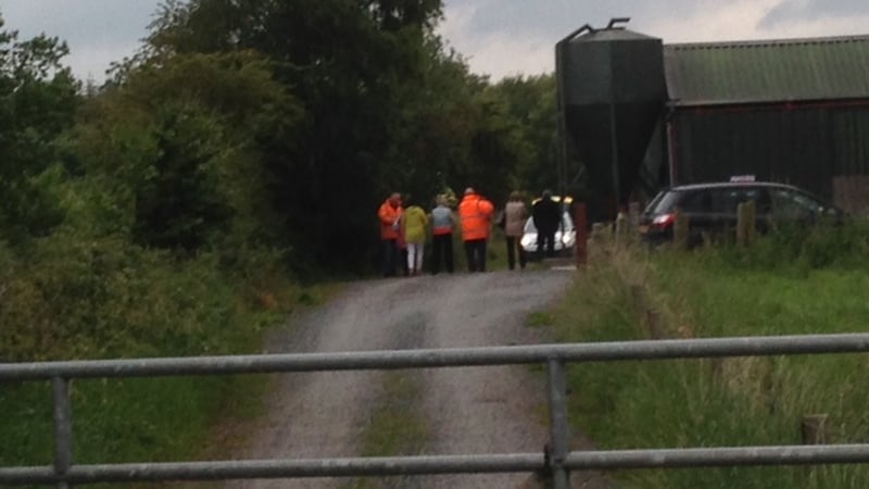 The family of Joe Lynskey arrived at the scene on the farm in Coghalstown yesterday evening