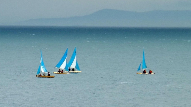 Dinghies off the coast of Greystones, Co Wicklow (Pic: Brian Keeley)