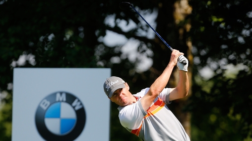 Michael Hoey tees off during the BMW International Open at the Eichenried Golf Club
