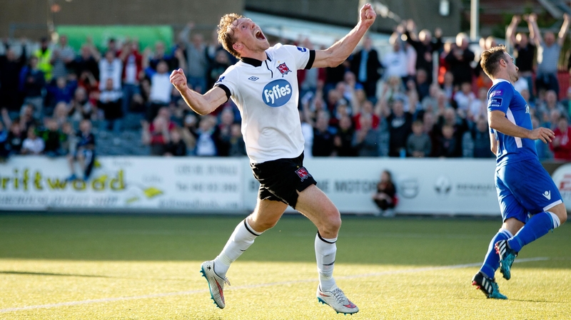 Dundalk's David McMillan celebrates scoring his side's third goal