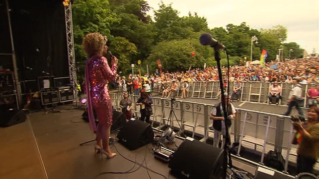 Panti Bliss addresses the crowd at Pride Parade 2015