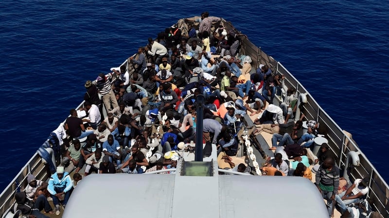 The LE Eithne pictured on operation off the coast of Libya in 2015