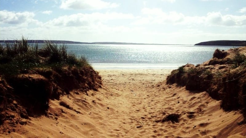 Walking on to Woodstown Beach, Co Waterford (Pic: Ciara Carew)