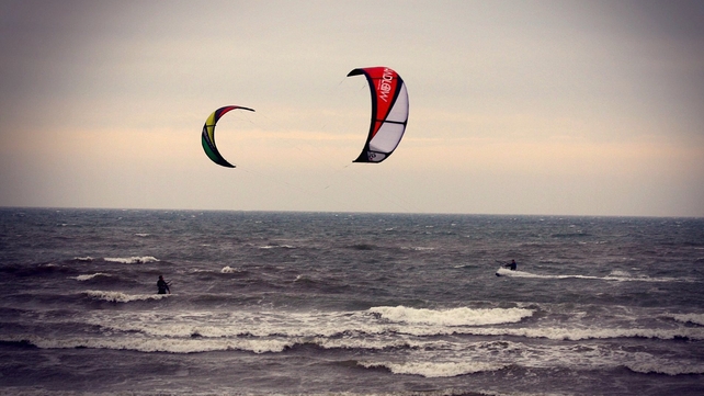 Windsurfers off South Beach in Rush, Co Dublin (Pic: Bernard Gillespie)