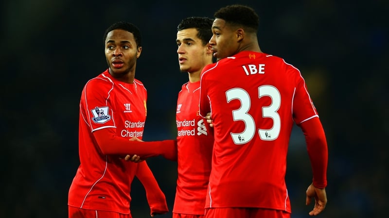 Raheem Sterling (L) and Jordon Ibe (R) in action for Liverpool