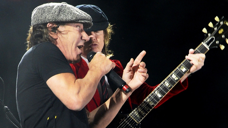 AC/DC's Brian Johnson (left) and Angus Young