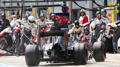 A Sauber pit stop at the Australian GP