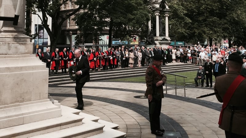 Charlie Flanagan laid a wreath at the Cenotaph