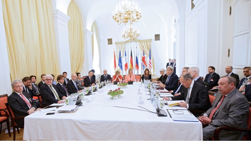 The foreign ministers of six Western powers met with Iranian Foreign Minister Mohamed Javad Zarif