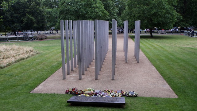 Wreaths laid at the memorial in Hyde Park