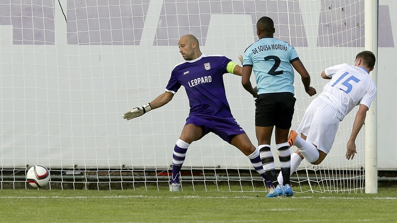 UCD's Ryan Swan slots home the all-important away goal