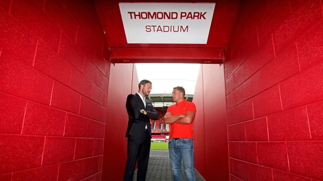 Andy Lee and Billy Joe Saunders pictured at the press conference ahead of their upcoming WBO world middleweight title fight at Thomond Park