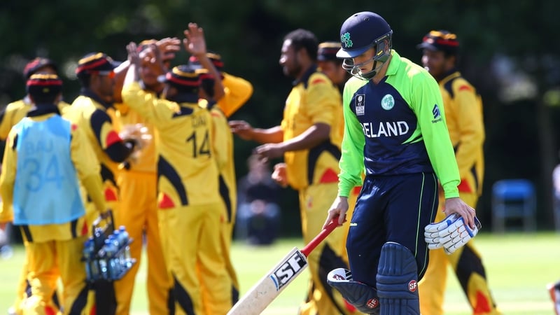 Ireland's Gary Wilson leaves the crease having being stumped