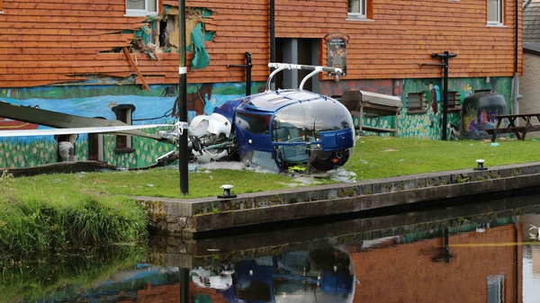 Helicopter crashed outside a pub in Abbeyshrule in Co Longford