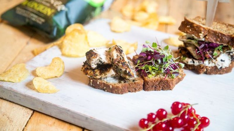 Marinated Chicken Sandwich with Aioili and Baby Leaves