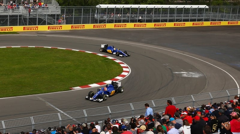 Felipe Nasr Marcus Ericsson in action in Montreal