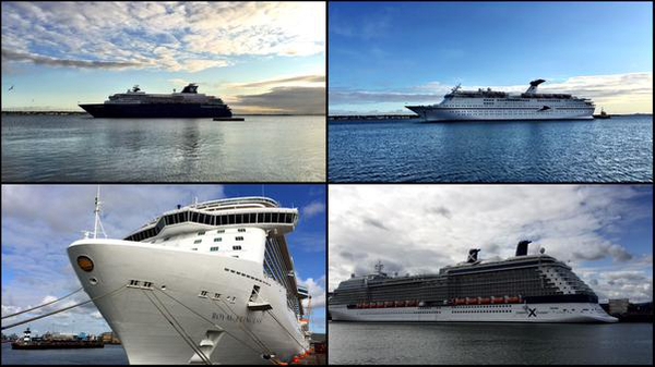Four luxury cruise liners dock in Dublin