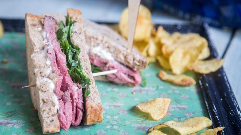 Roast Beef, Horseradish Cream and Rocket Sandwich