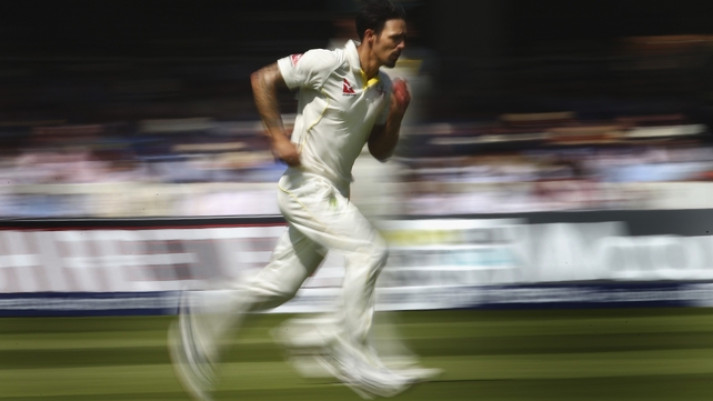 Mitchell Johnson of Australia bowls during day three of the 2nd Ashes Test against England at Lord's Cricket Ground in London