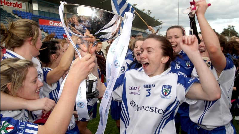 Sharon Courtney and team mates celebrate the 2012 Ladies' NFL Division 1 triumph