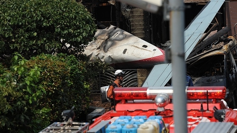 The single-engine propeller aircraft was en route to Izuoshima Island when it crashed