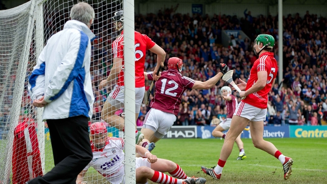 Jonathan Glynn turns away after scoring Galway's opening goal in the 2015 All-Ireland quarter-final