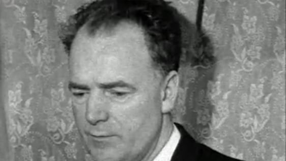 Michael Keogh of the Nationalist Party speaking to RTÉ News reporter Donal Kelly on 12 January 1969.