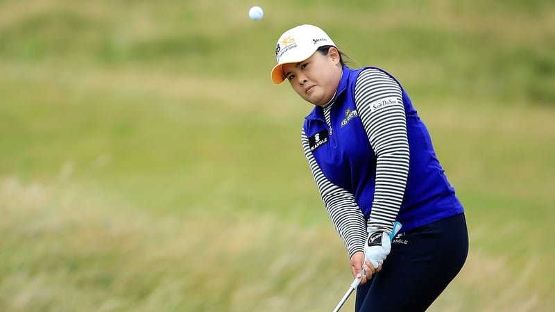 Inbee Park of South Korea hits her 3rd shot on the 7th hole during the Final Round of the Ricoh Women's British Open at Turnberry Golf Club