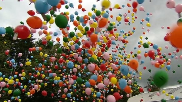 Thousands of balloons were released as part of a charity fundraiser in Co Galway