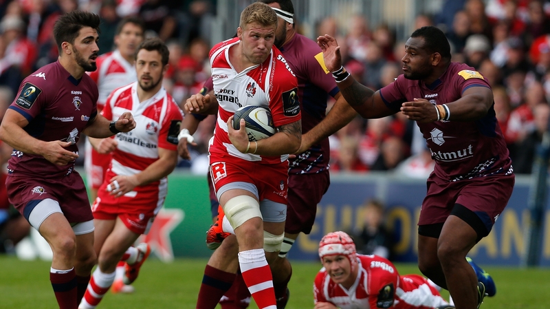 Ross Moriarty (C) in action against Bordeaux