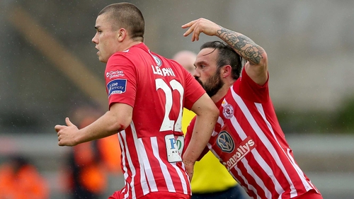 Raffaele Cretaro (R) was on target for Sligo Rovers
