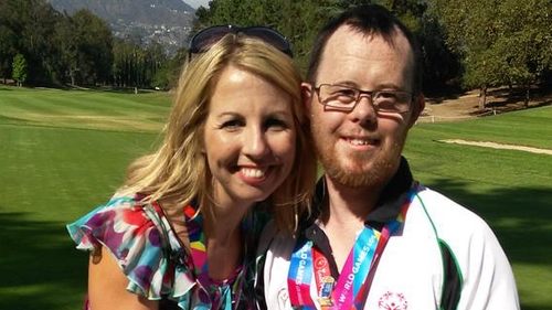 Caitriona Perry with golfer Paul Kirrane