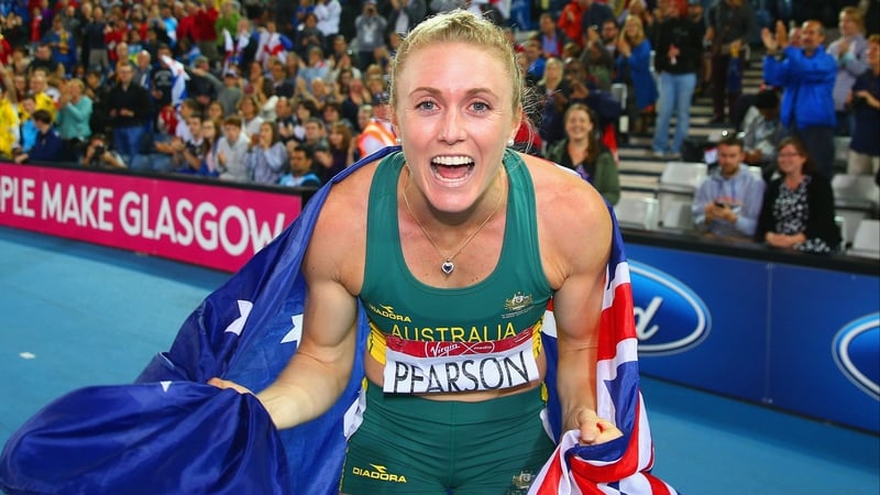 Sally Pearson celebrates a Women's 100 metres hurdles Commonwealth Games gold last year
