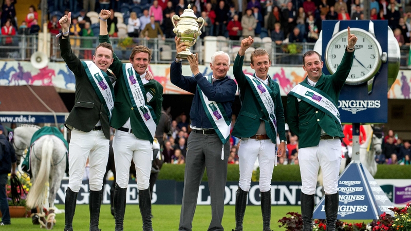 Ireland celebrate with the Aga Khan Trophy