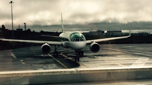 The flight arrived at a wet and cloudy Knock with 178 pilgrims on board