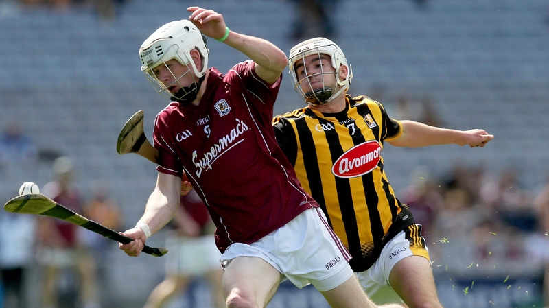 Galway's Jack Coyne holds off Conor Doheny of Kilkenny in their semi-final clash at Croke Park
