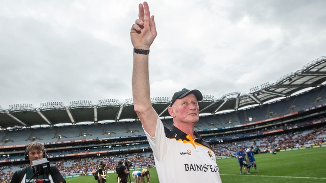 Kilkenny boss Brian Cody acknowledges the Kilkenny fans at Croke Park