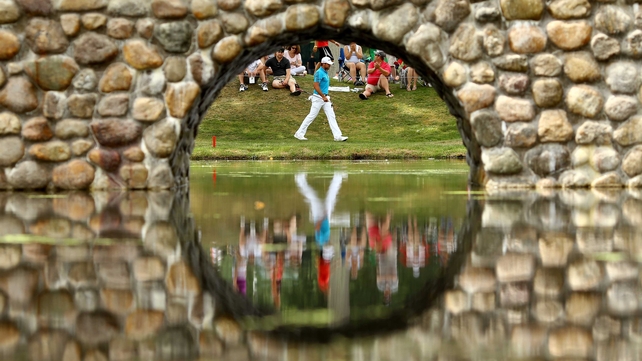 Jason Day of Australia walks to the third hole during the Bridgestone Invitational at Firestone
