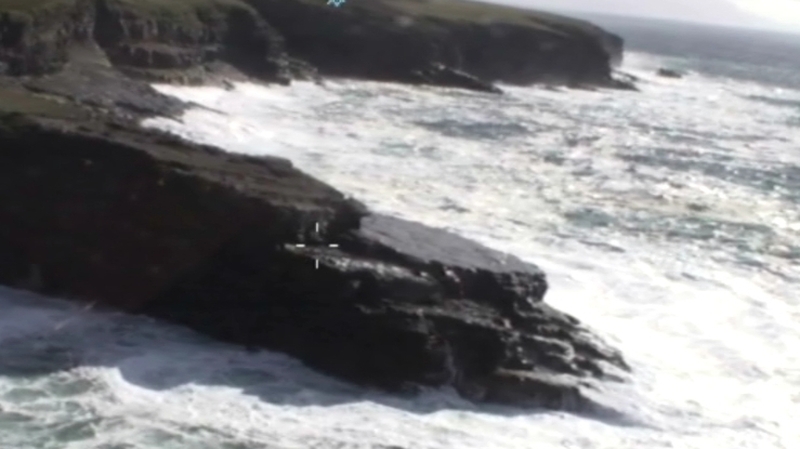 It is understood the man was fishing off rocks west of Ballyheigue in the Kerry Head area when he was swept into the water (pic: Coastguard)