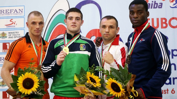 Joe Ward has now won three gold medal's at the Europeans - pictured here following his 2015 success